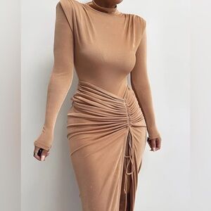 JLUXLABEL Tan Skirt Set